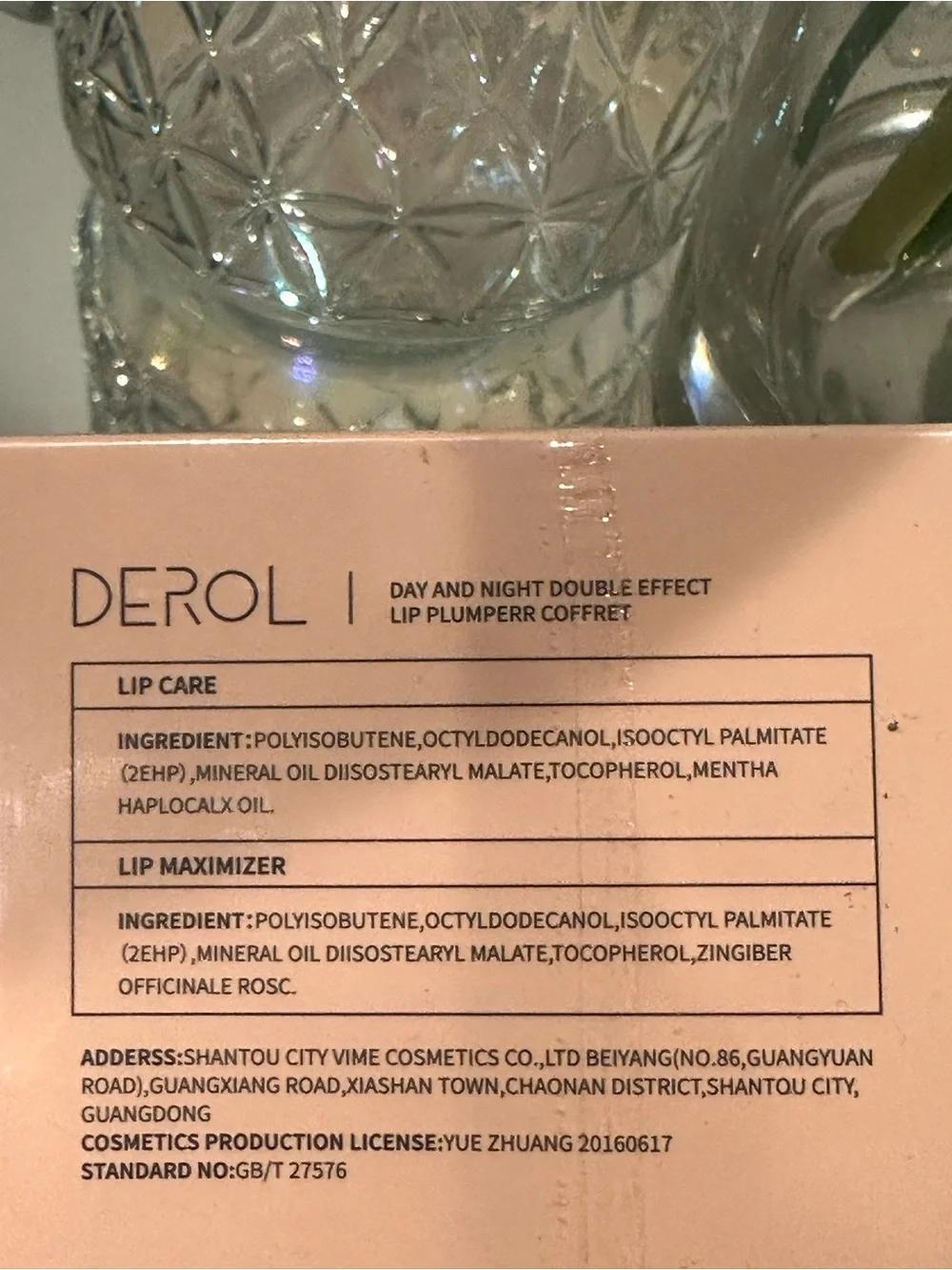 Derol Day & Night Lip Plumper Set Peppermint Lip Care Hydrating NIB Gift